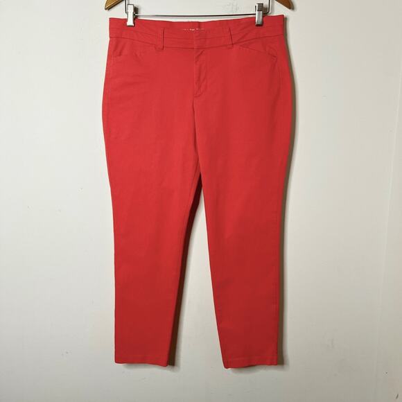 Gap Women's Slim City Khakis 8 Salmon Pink Chinos Ankle Stretch Mid Rise Pants - Picture 3 of 8